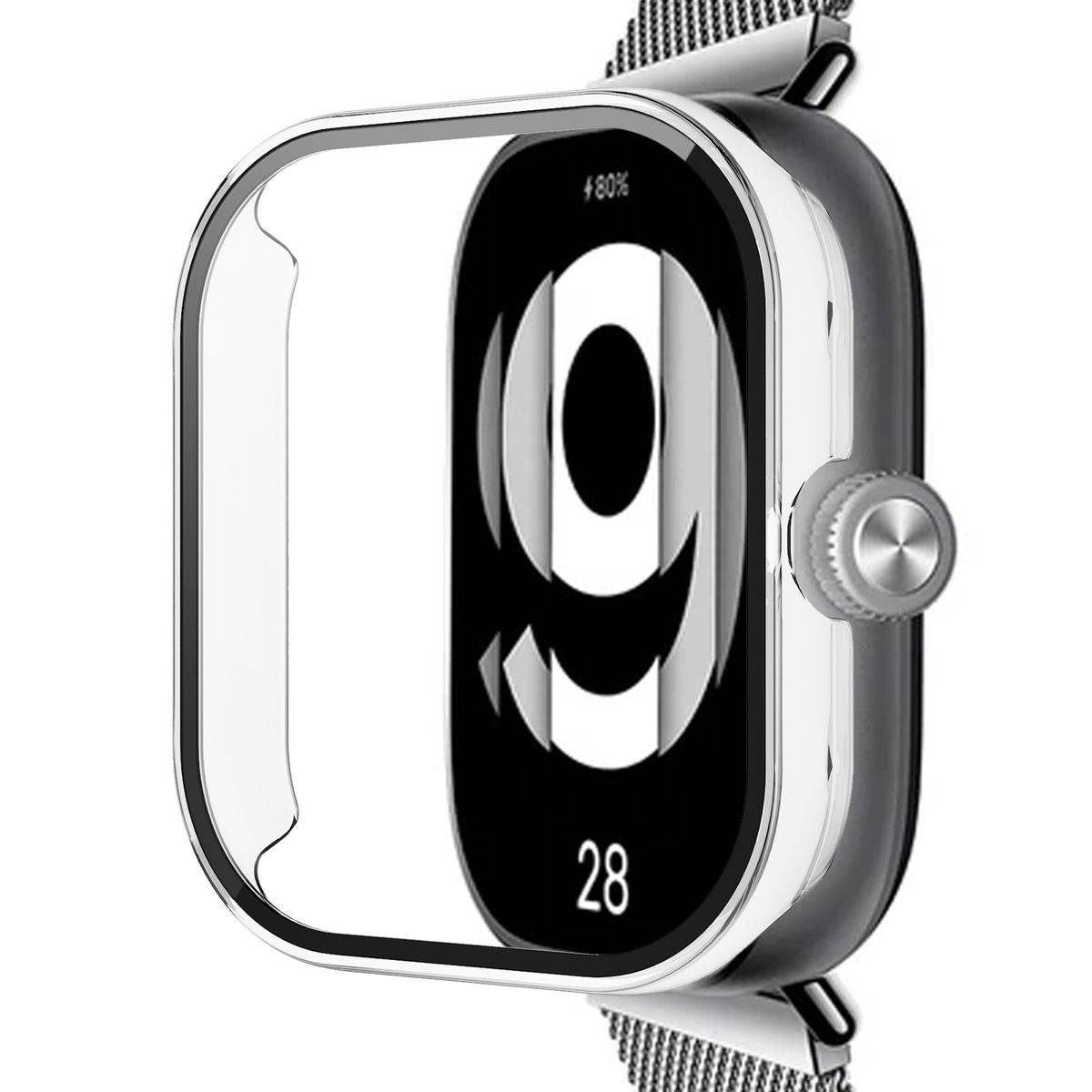 Für Xiaomi Redmi Watch 4 Kunststoff Hülle + 3D Hartglas Transparent