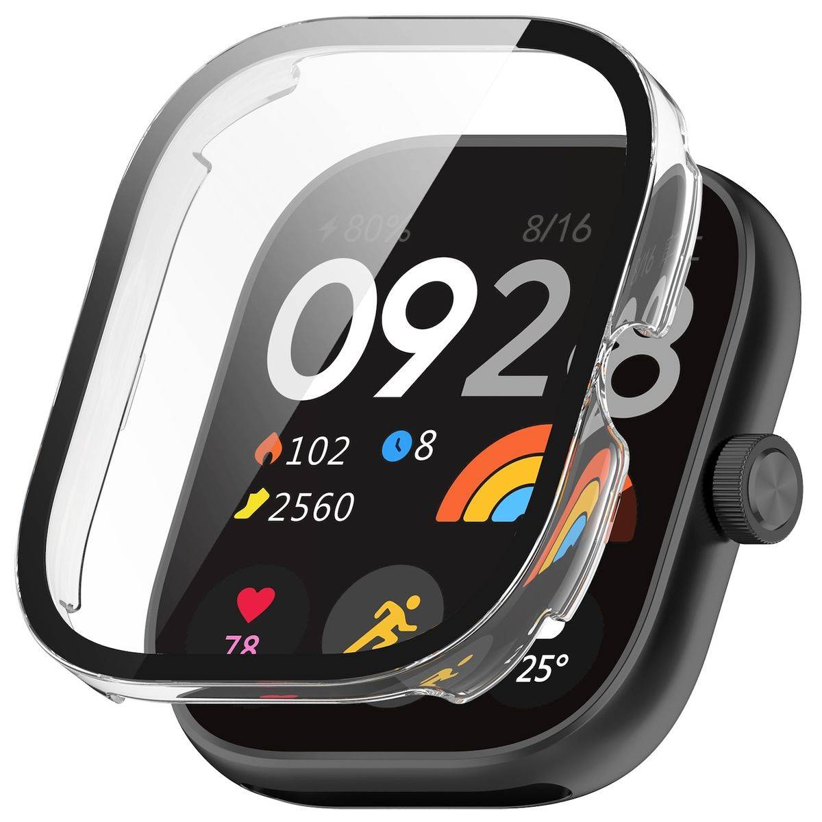 Für Xiaomi Redmi Watch 4 Kunststoff Hülle + Schutzglas Transparent