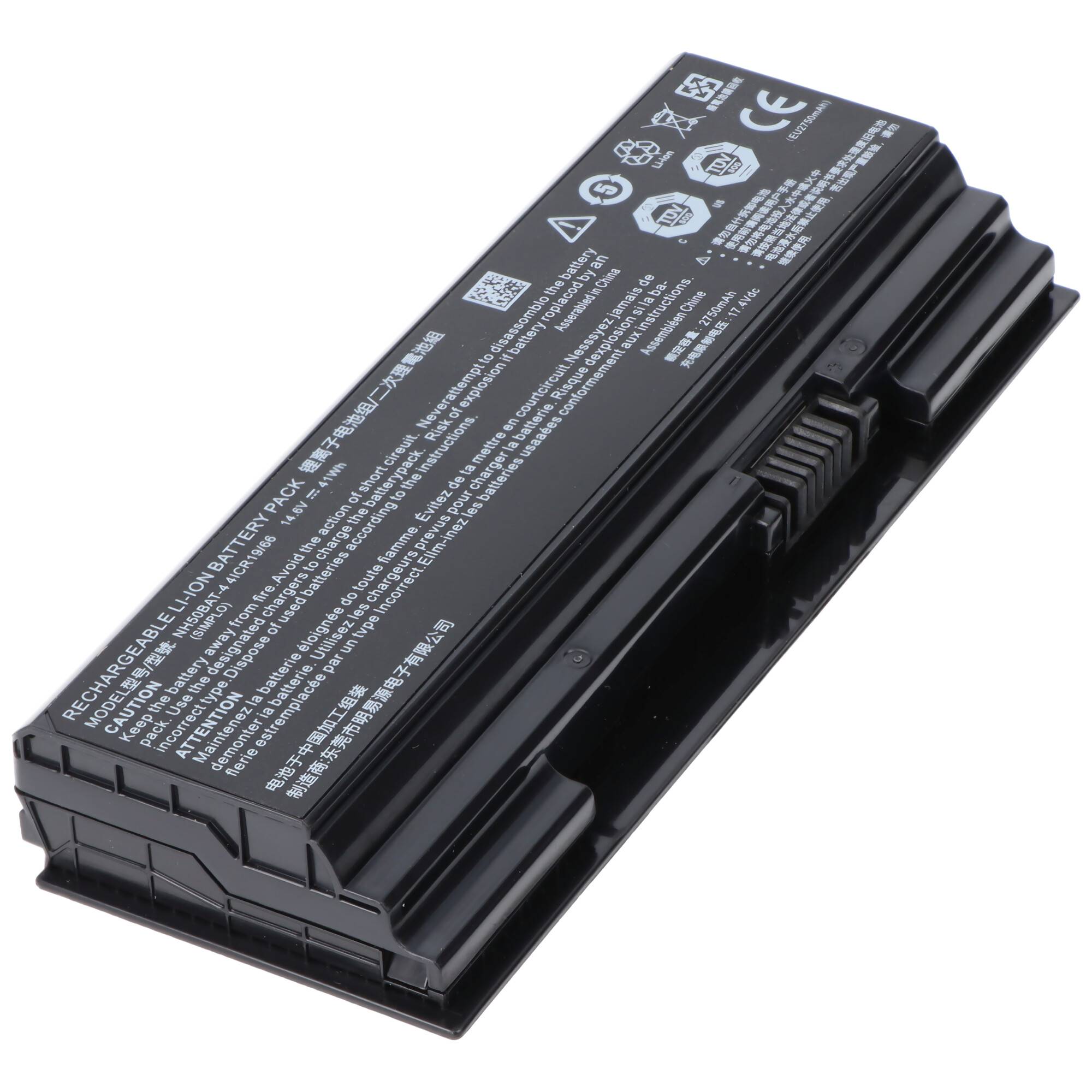 Akku passend für Clevo NH50ED, NH55EDQ, Li-ion, 14,6V, 2750mAh, 41Wh