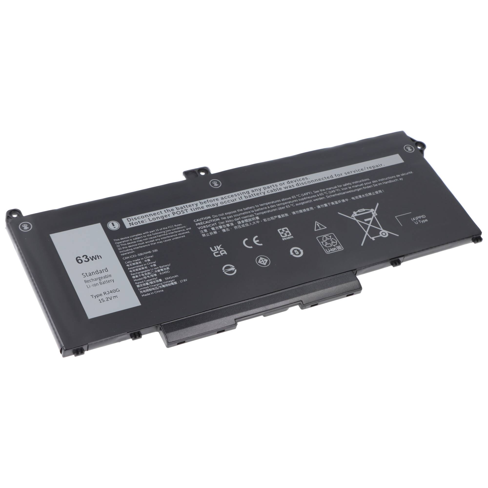 Akku passend für Dell Latitude 15 5520, Li-Polymer, 15,2V, 4100mAh, 62,3Wh