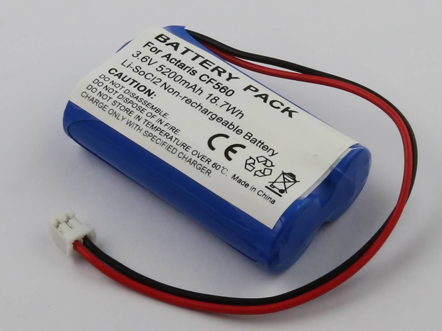 Batterie passend für Actaris CF560, WILPA2119, LiSoCI2, 3,6V, 5200mAh, 18,7Wh - nicht aufladbar