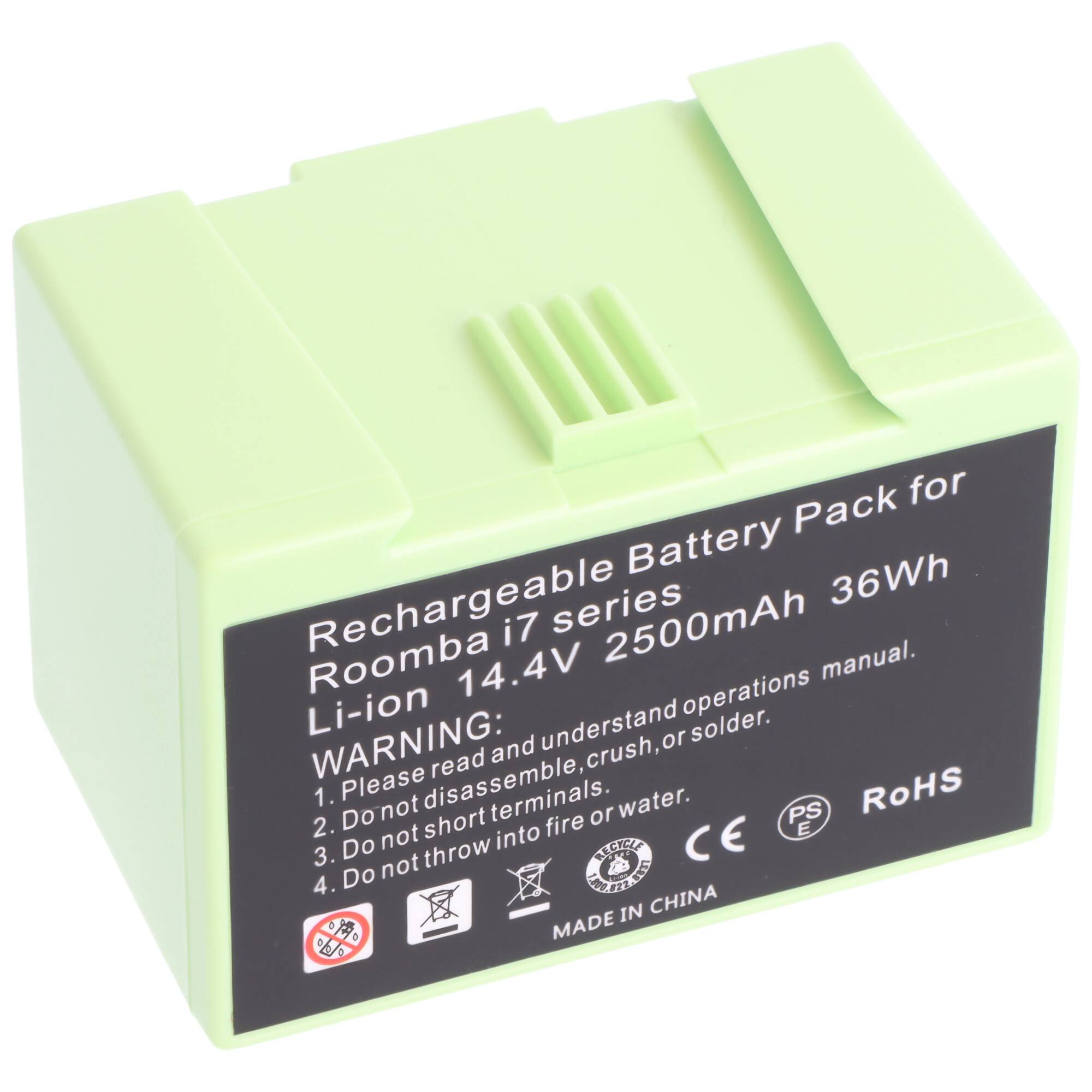 Akku passend für iRobot Roomba e5, Roomba i7, Li-ion, 14,4V, 2500mAh, 36,0Wh