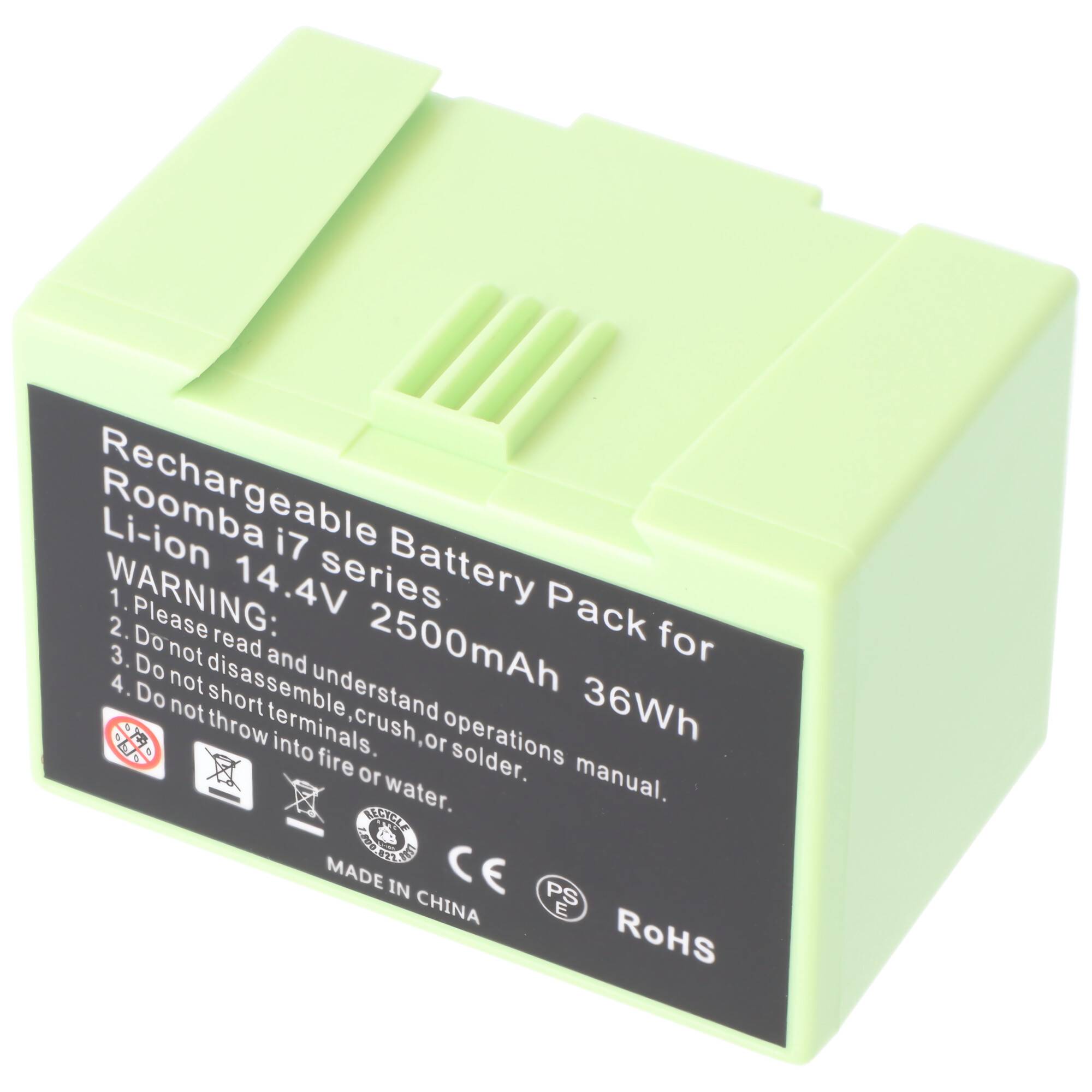 Akku passend für iRobot Roomba e5, Roomba i7, Li-ion, 14,4V, 2500mAh, 36,0Wh