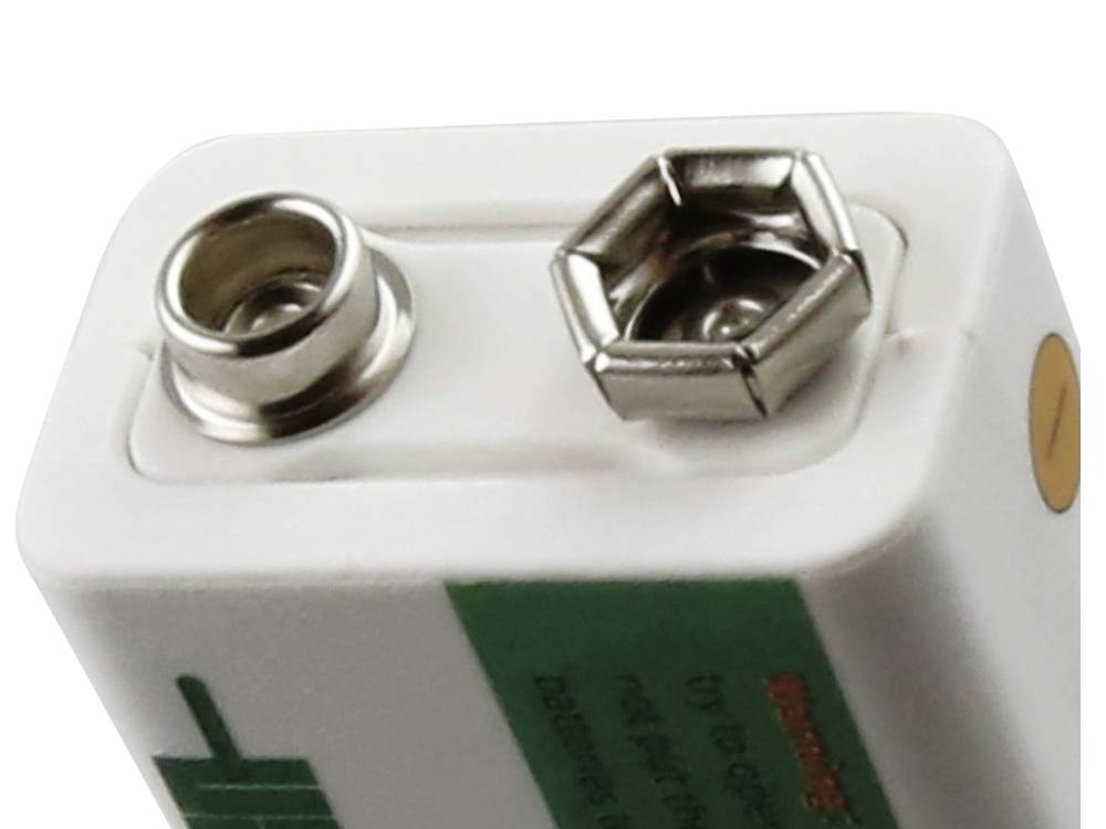 9V Akkublock mit USB-C Ladeanschluss, Li-ion, 7,4V, 1200mAh, 8,1 Wh