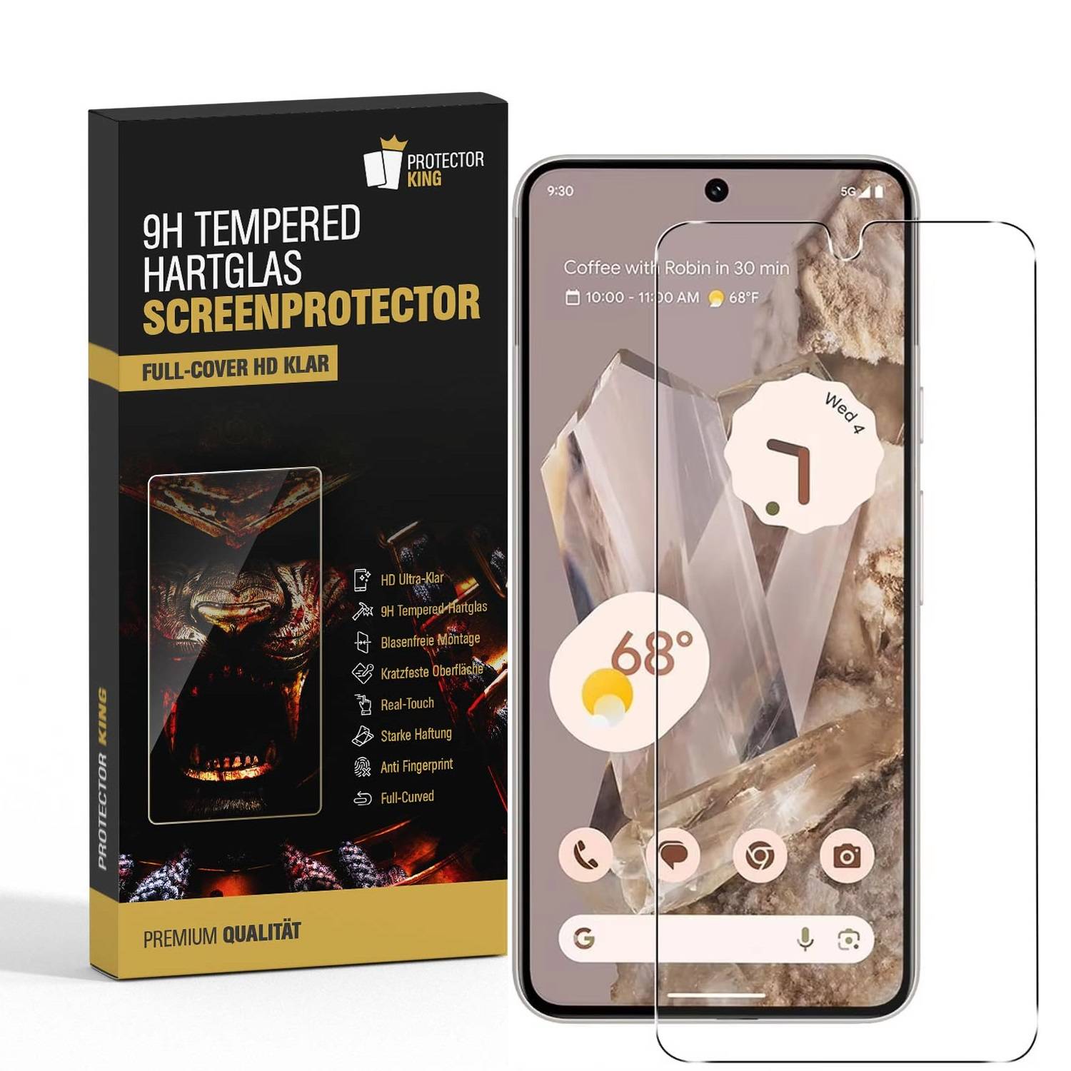 4x Flexibles 9H Panzerglas für Google Pixel 8 HD KLAR Displayschutz Schutzfolie Schutzglas Panzerfolie Screen-Protector Anti-Shock Anti-Bruch
