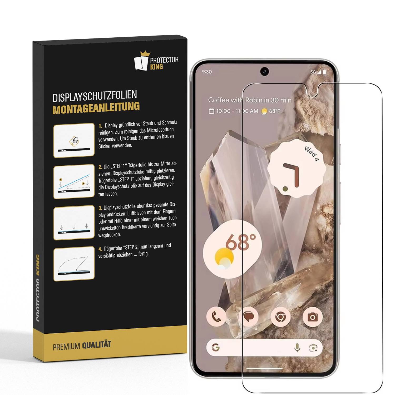2x Flexibles 9H Panzerglas für Google Pixel 8 HD KLAR Displayschutz Schutzfolie Schutzglas Panzerfolie Screen-Protector Anti-Shock Anti-Bruch