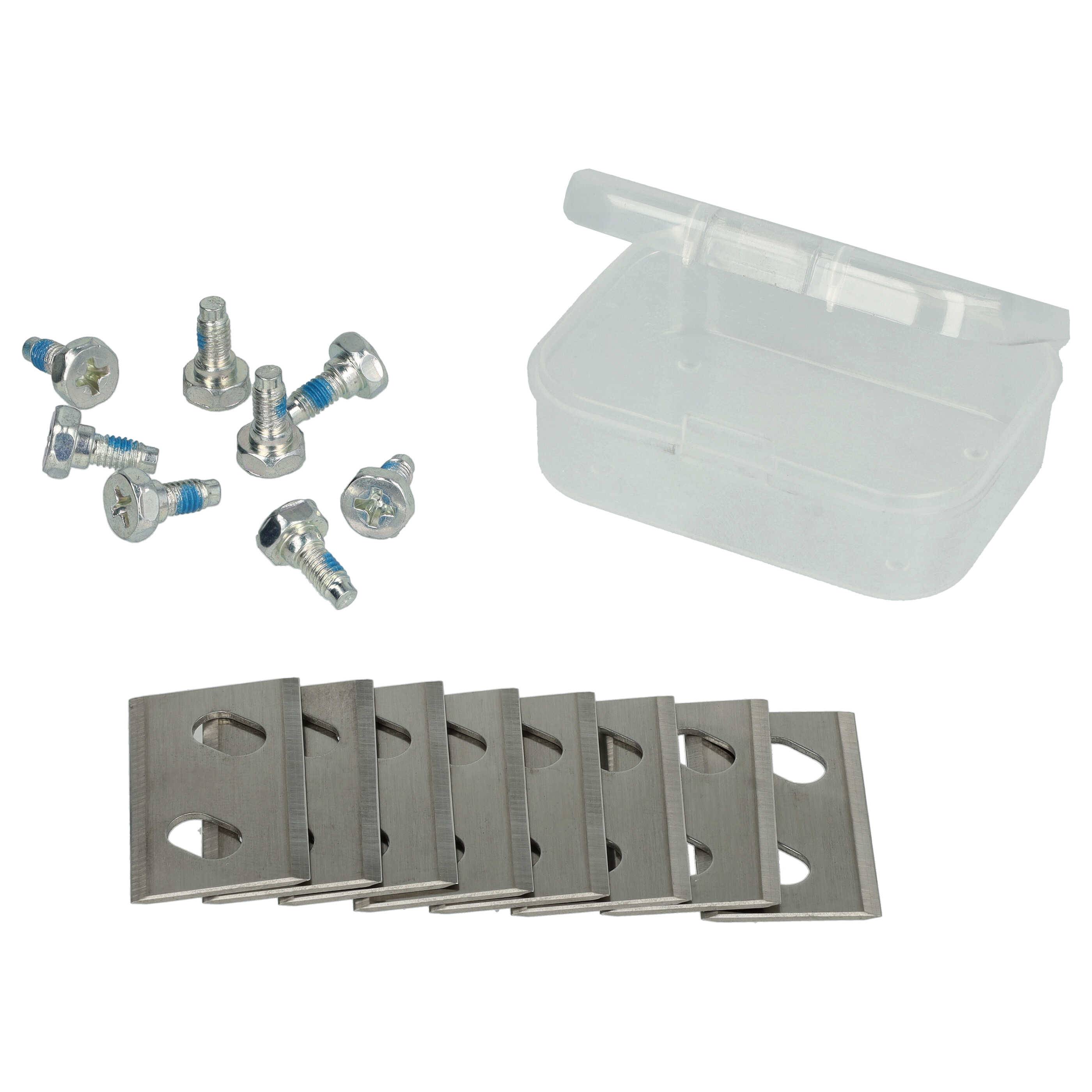 vhbw 8x Ersatz-Messer Ersatz für MTD 769-25933-01, 742-05538 für Rasenmäher - Ersatzklinge Silber, Chrom-Carbon-Stahl