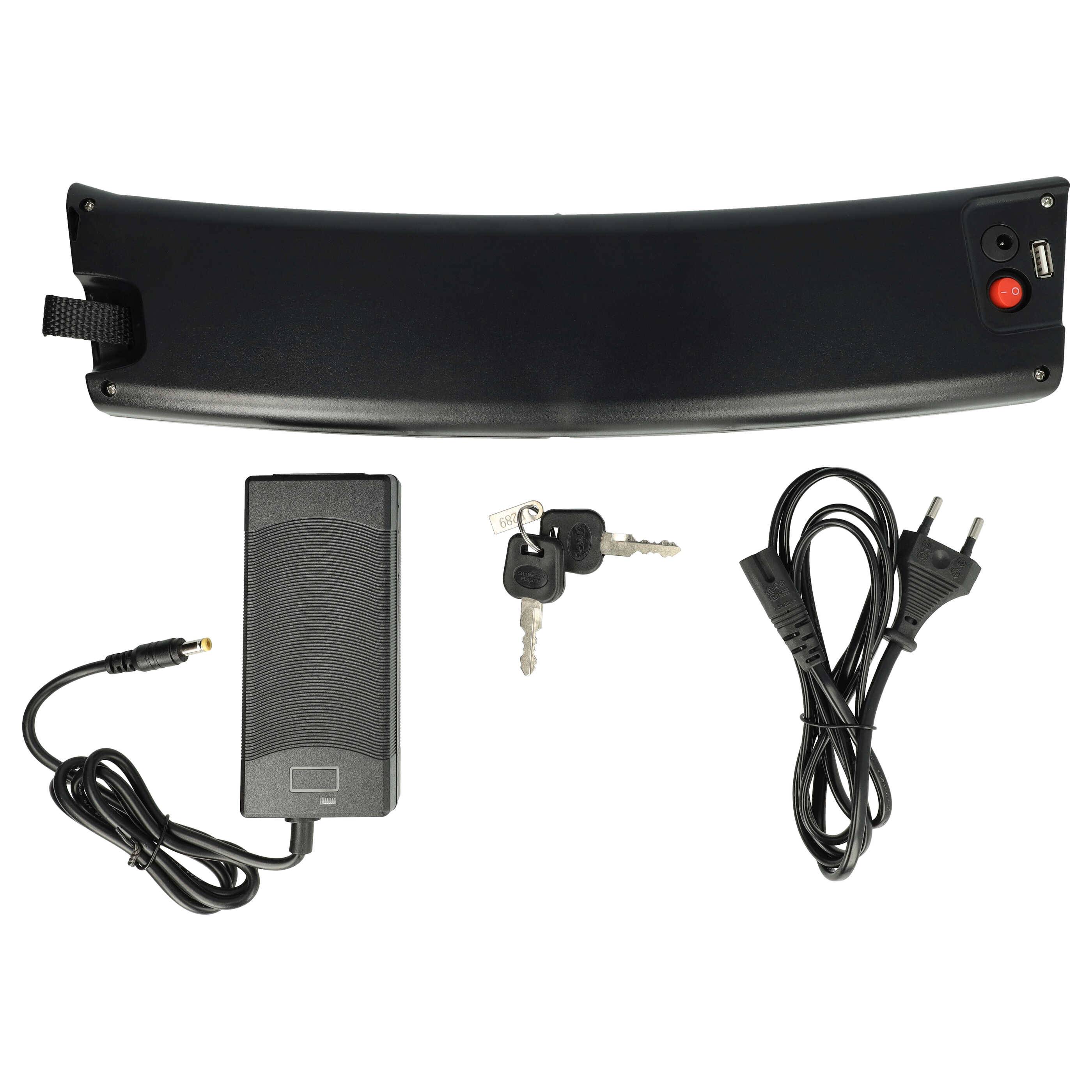 vhbw Akku kompatibel mit Allegro E-FOLDING Clap C 20, Bagi Bike, B16, 250W 14 E-Bike Elektrofahrrad (8,7 Ah, 36 V, Li-Ion) + Ladegerät - Schwarz