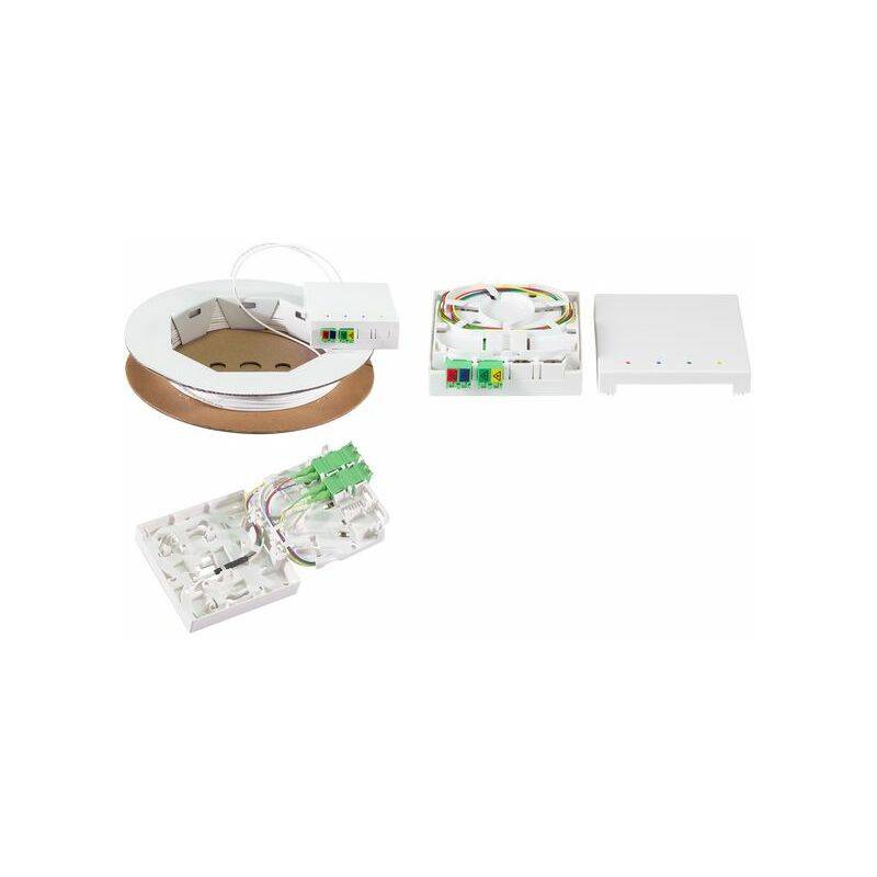 LogiLink FTTH Spleißbox, 2x LCD/APC, 40 m Verlegekabel, weiß