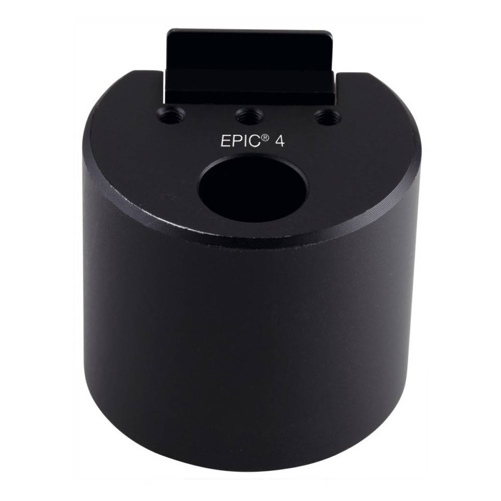 Schwarzes zylindrisches Objekt mit der Bezeichnung „EPIC 4
