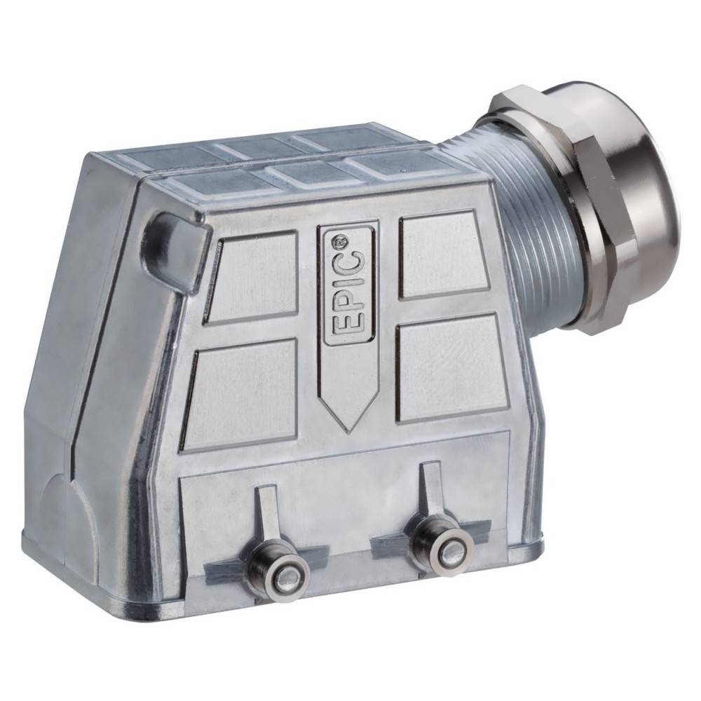 Ein metallischer elektrischer Stecker mit 