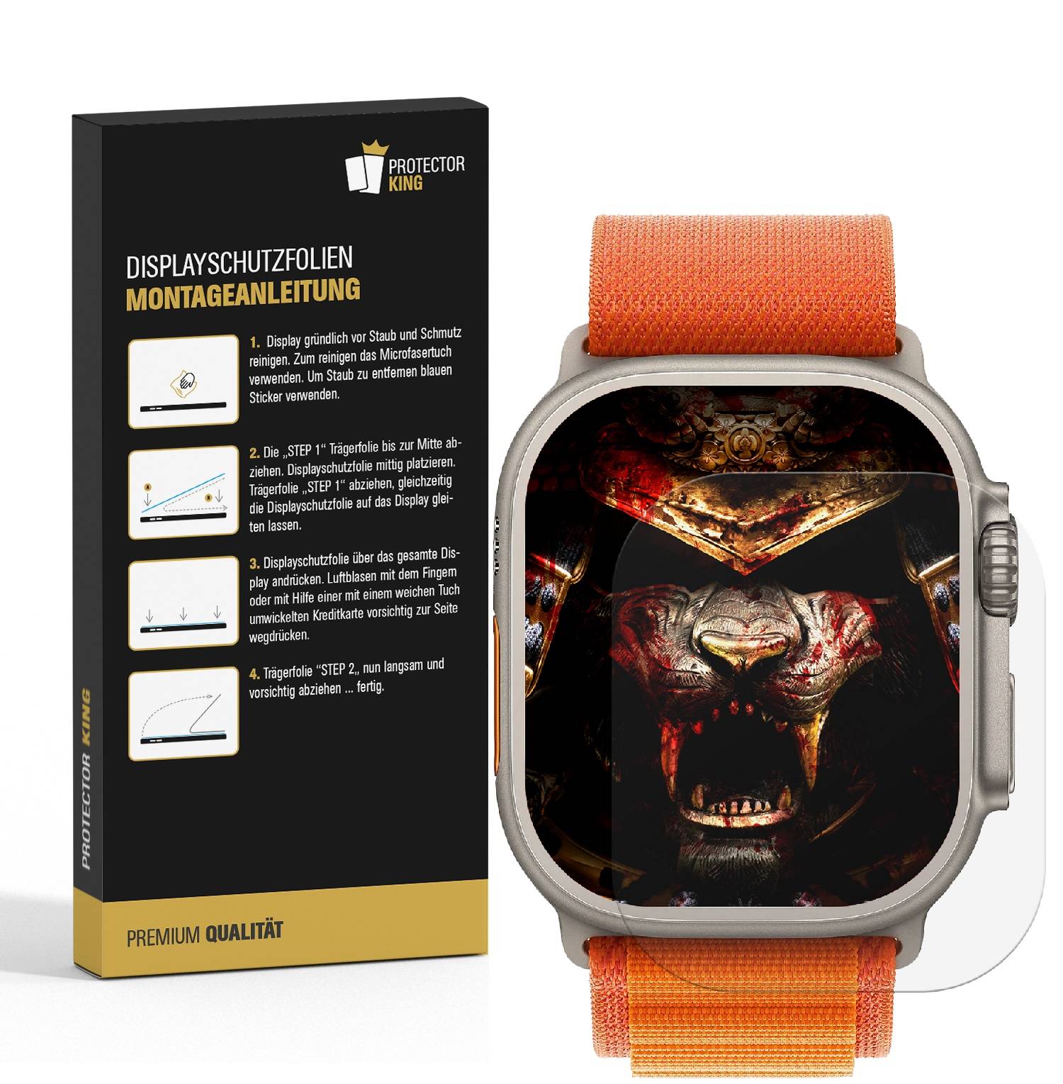 4x Flexibles Nano-Glass für Apple Watch Ultra 2 49mm 3D KLAR Displayschutz Schutzfolie Panzerglas Panzerglasfolie schutzglas