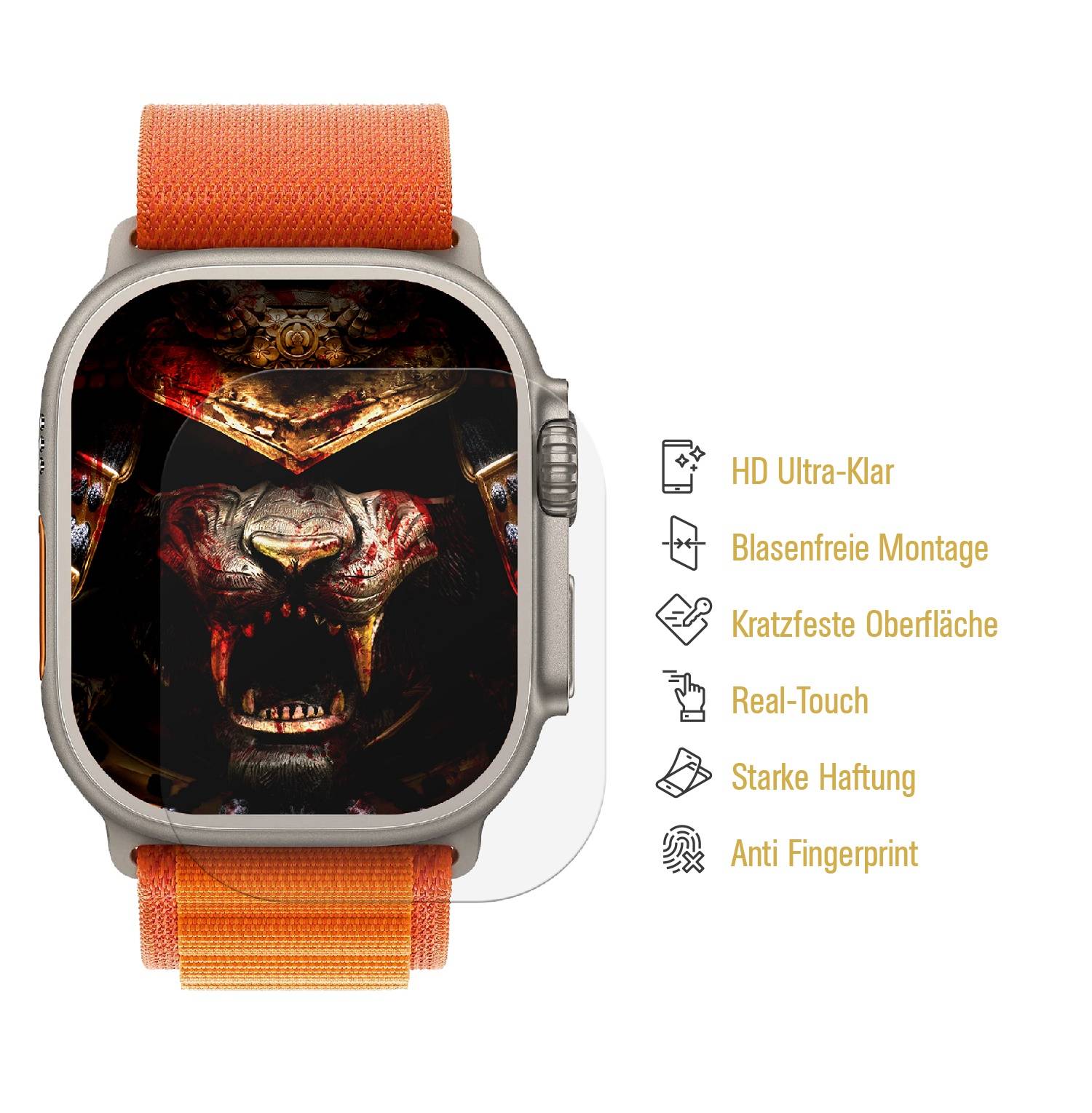 2x Flexibles Nano-Glass für Apple Watch Ultra 49mm 3D KLAR Displayschutz Schutzfolie Panzerglas Panzerglasfolie schutzglas