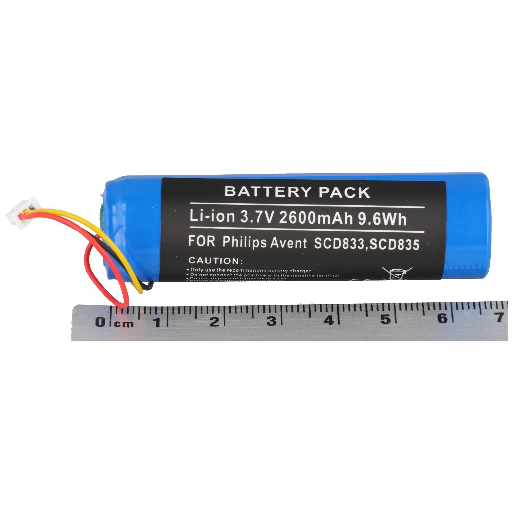 Akku passend für Philips Avent SCD833, SCD835, Li-ion, 3,7V, 2600mAh, 9,6Wh