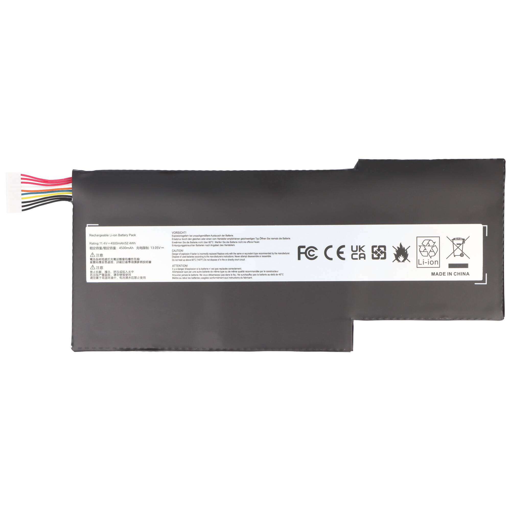Akku passend für MSI GE66, GE66 Raider, Li-Polymer, 11,4V, 4600mAh, 52,4Wh
