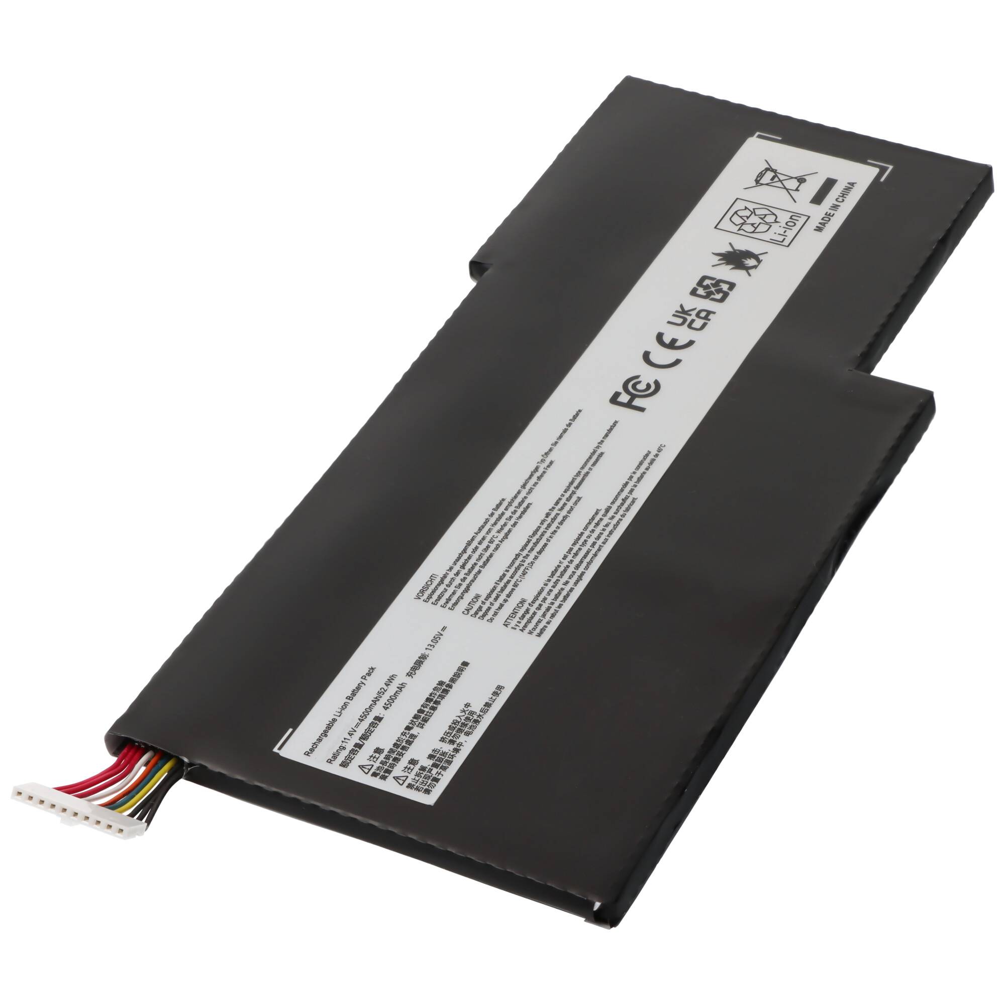 Akku passend für MSI GE66, GE66 Raider, Li-Polymer, 11,4V, 4600mAh, 52,4Wh