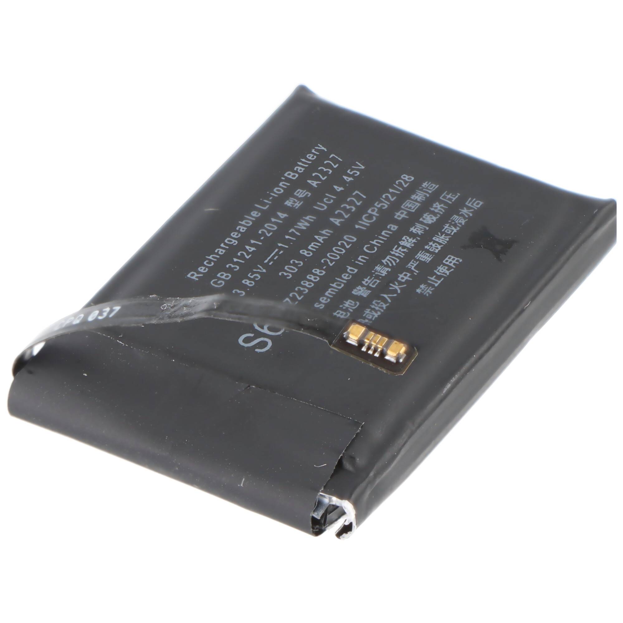 Akku passend für Apple Watch 6 44mm, A2292, Li-Polymer, 3,85V, 303mAh, 1,2Wh, ohne Werkzeug