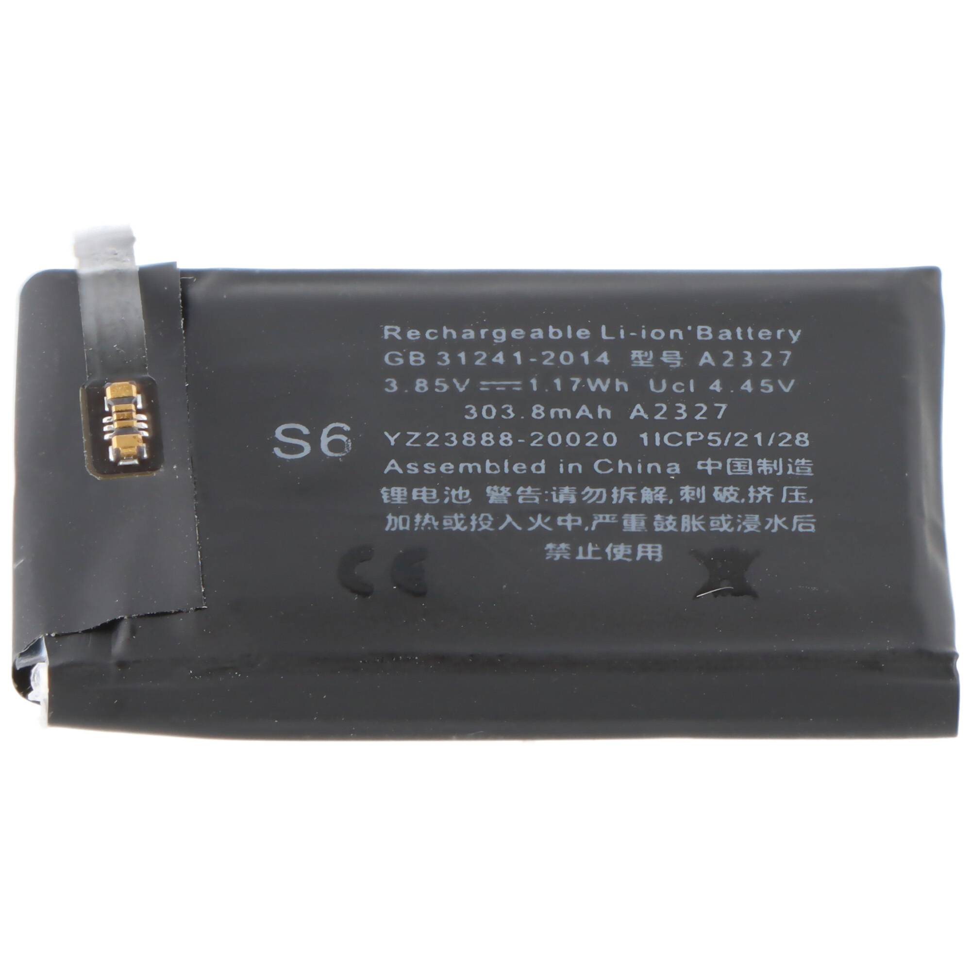 Akku passend für Apple Watch 6 44mm, A2292, Li-Polymer, 3,85V, 303mAh, 1,2Wh, ohne Werkzeug