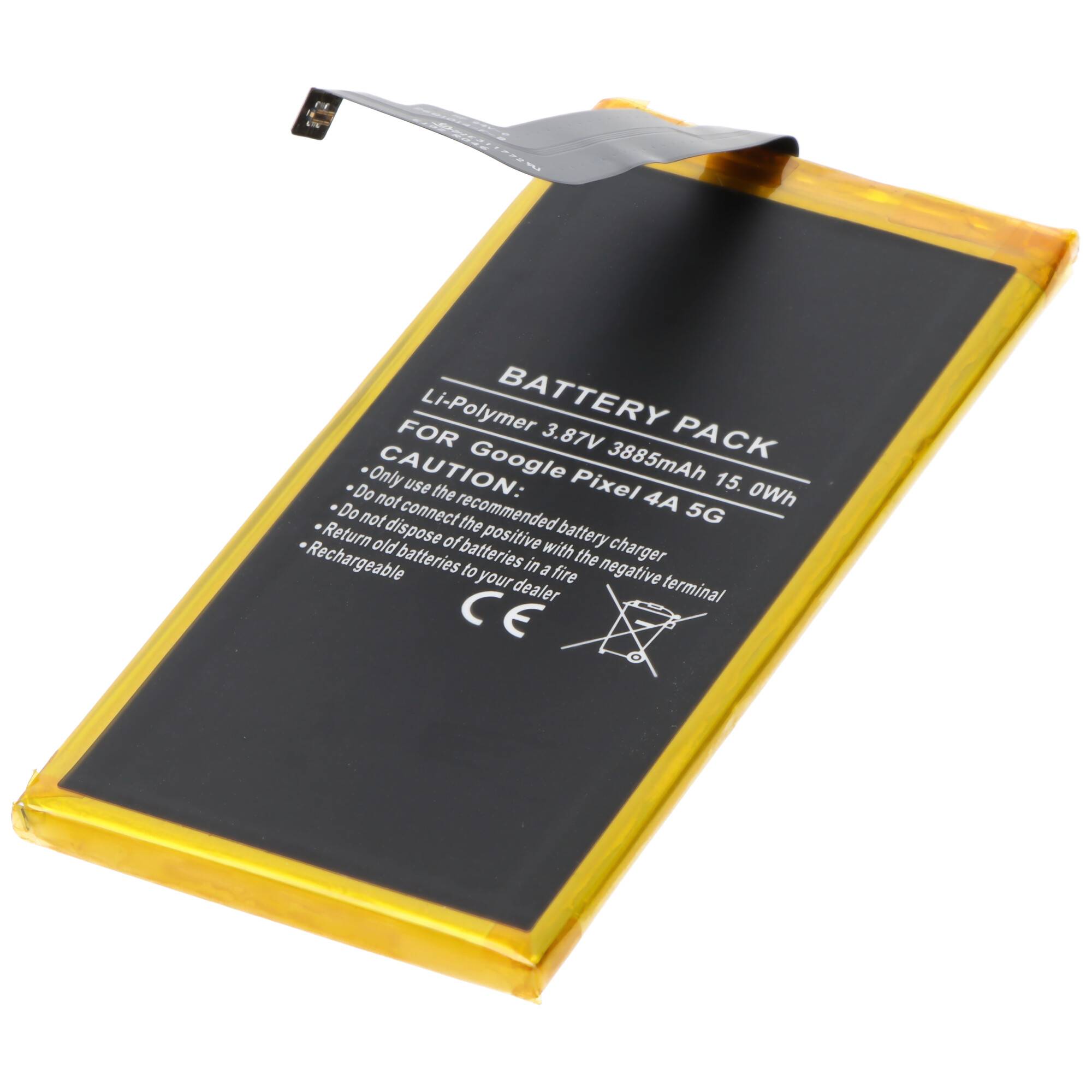 Akku passend für Google Pixel 4A 5G, Li-Polymer, 3,87V, 3885mAh, 15,0Wh