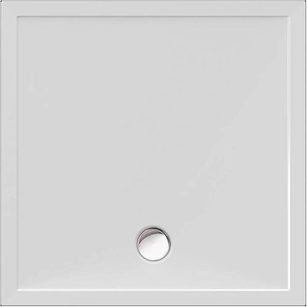 Schröder Viereck Duschwanne Deepstone E 100x100x2 cm weiß, Mineralguss