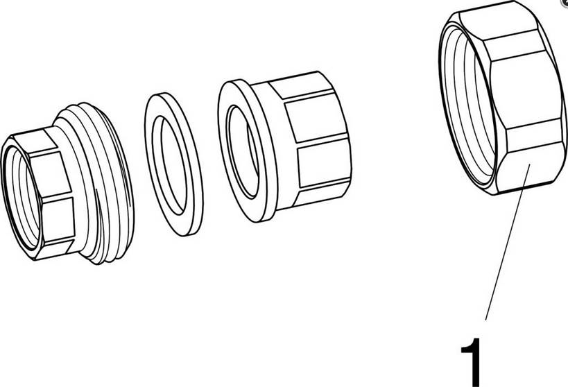 Viega Rohrverschraubung 3330 flachdichtend in Rp1 x Rp1 Rotguss, 1 Stk.