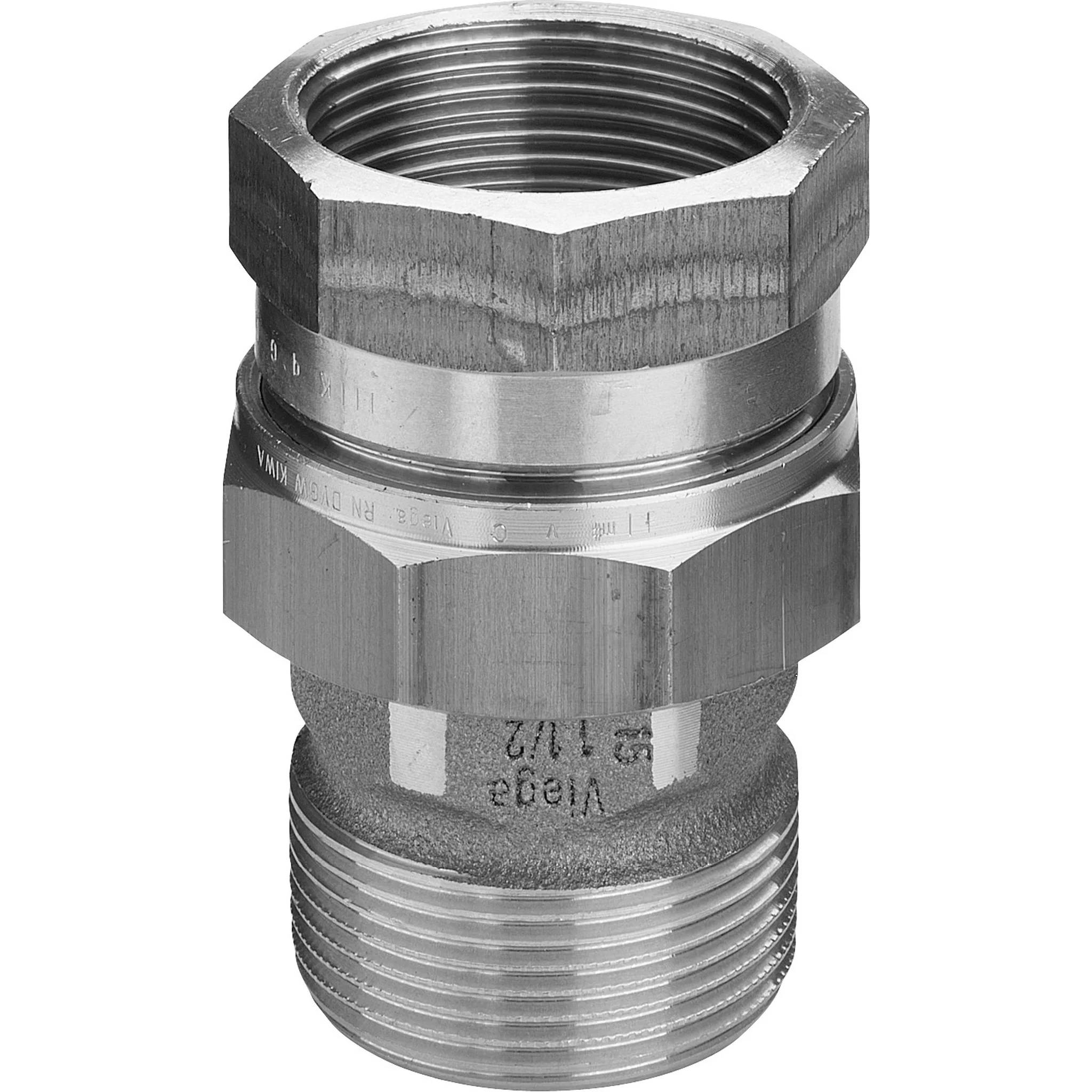 Viega Rohrverschraubung 3331 flachdichtend in R1 x Rp1 Rotguss, 1 Stk.