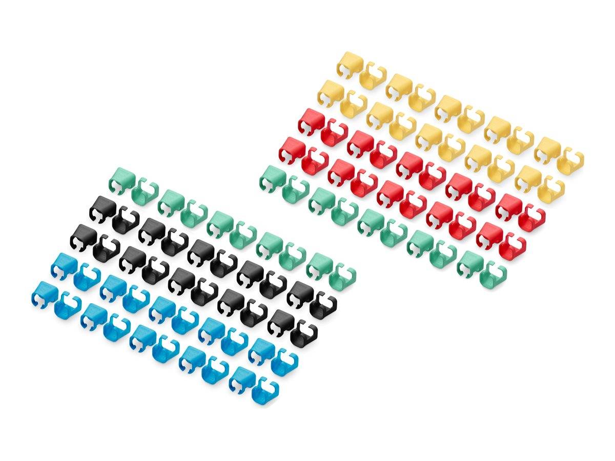 DIGITUS - Kabelclips mit Farbcodierung - für Patch-Kabel, gemischt (je 20 Stück)