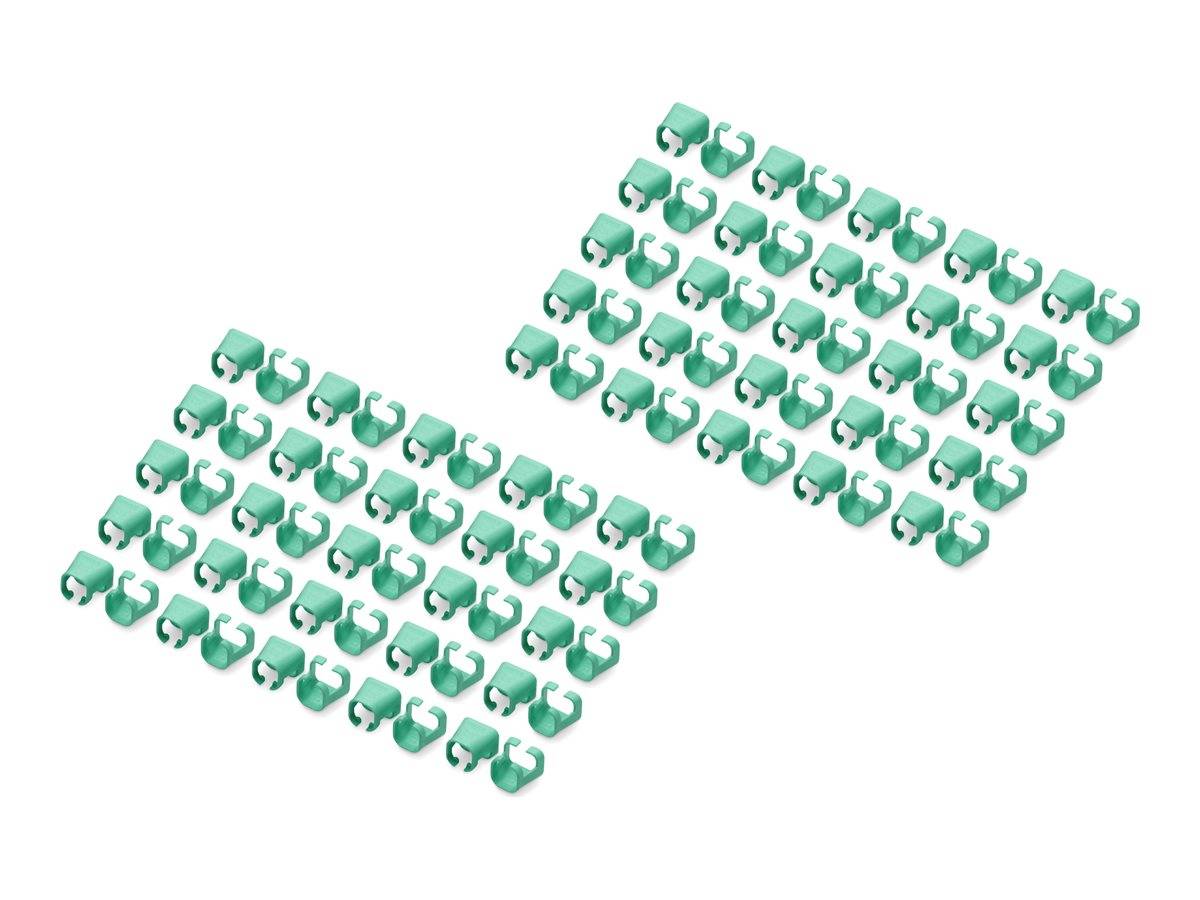 DIGITUS - Kabelclips mit Farbcodierung - für Patch-Kabel - grün (Packung mit 100)