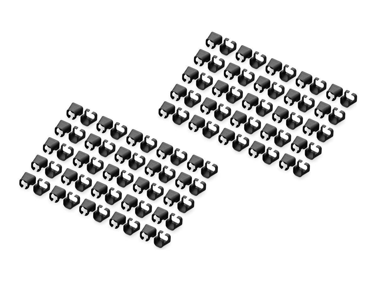 DIGITUS - Kabelclips mit Farbcodierung - für Patch-Kabel - Schwarz (Packung mit 100)