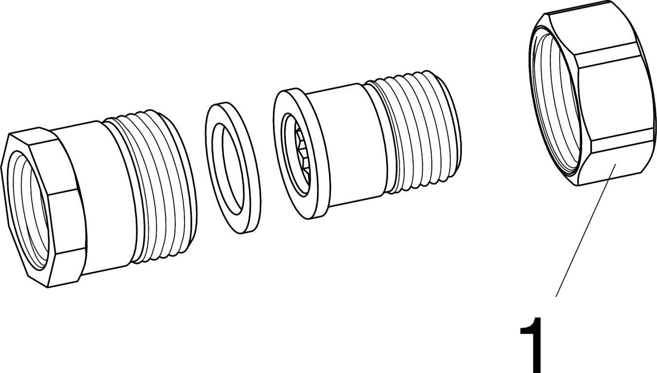 Viega Rohrverschraubung Rotguss, flachdichtend, I/A, 1 1/4"