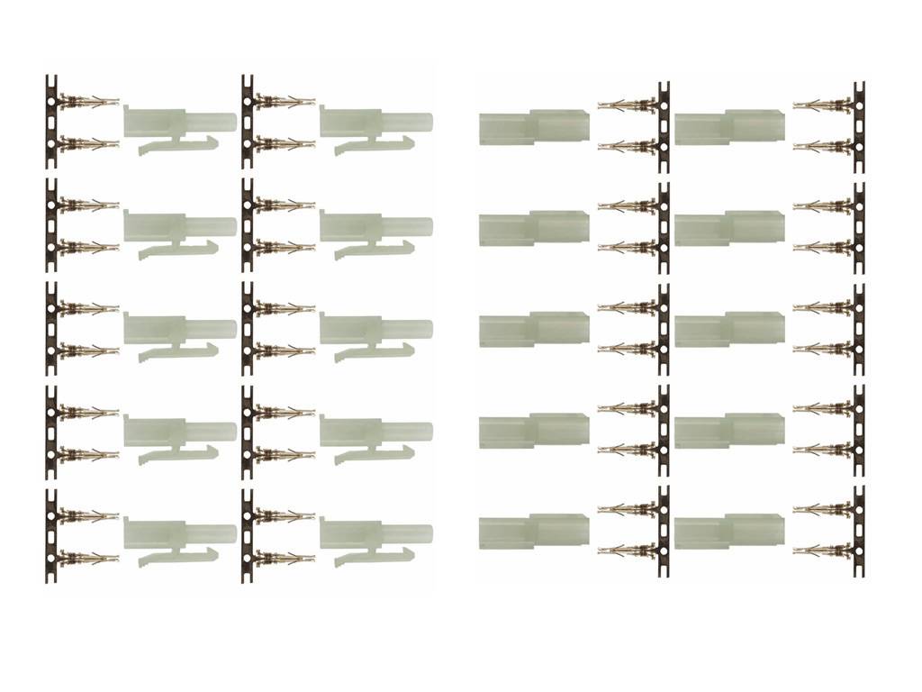 10 Paar (20 Stück) Marfitec T135 Steckverbinder kompatibel mit Tamiya (Stecker/Buchse)