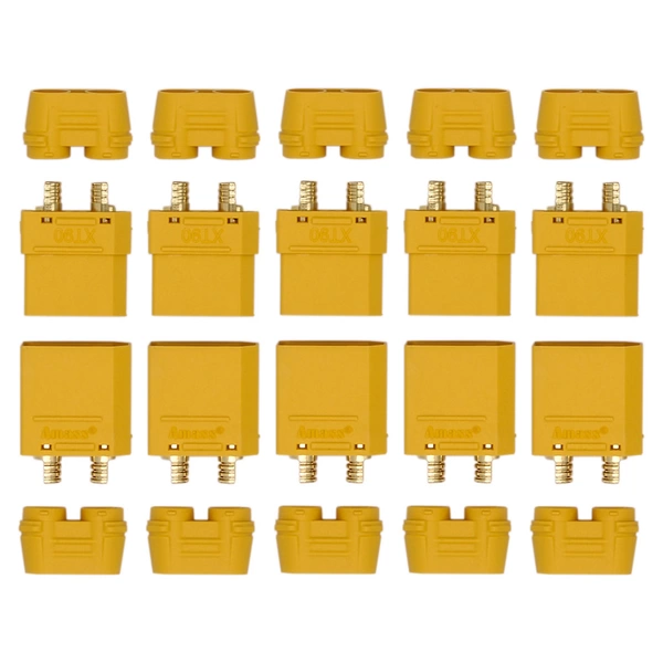 Amass XT90H Hochstromstecker & Buchsen Set 5 Paar | 45A | 4,5 mm vergoldet Amass XT90H Hochstromstecker & Buchsen Set 5 Paar | 45A | 4,5 mm vergoldet