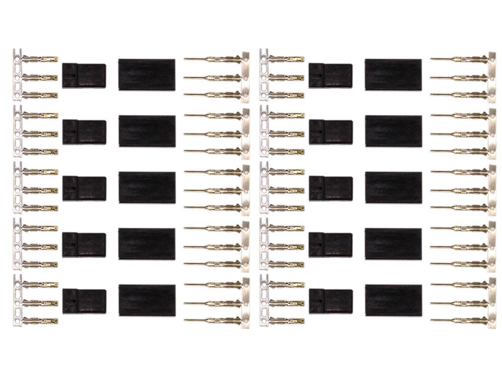 10 Paar Uni JR kompatibele Stecker + Buchse zum crimpen (20 Stück)