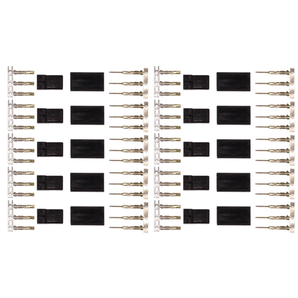 10 Paar Uni JR kompatibele Stecker + Buchse zum crimpen (20 Stück) 10 Paar Uni JR kompatibele Stecker + Buchse zum crimpen (20 Stück)