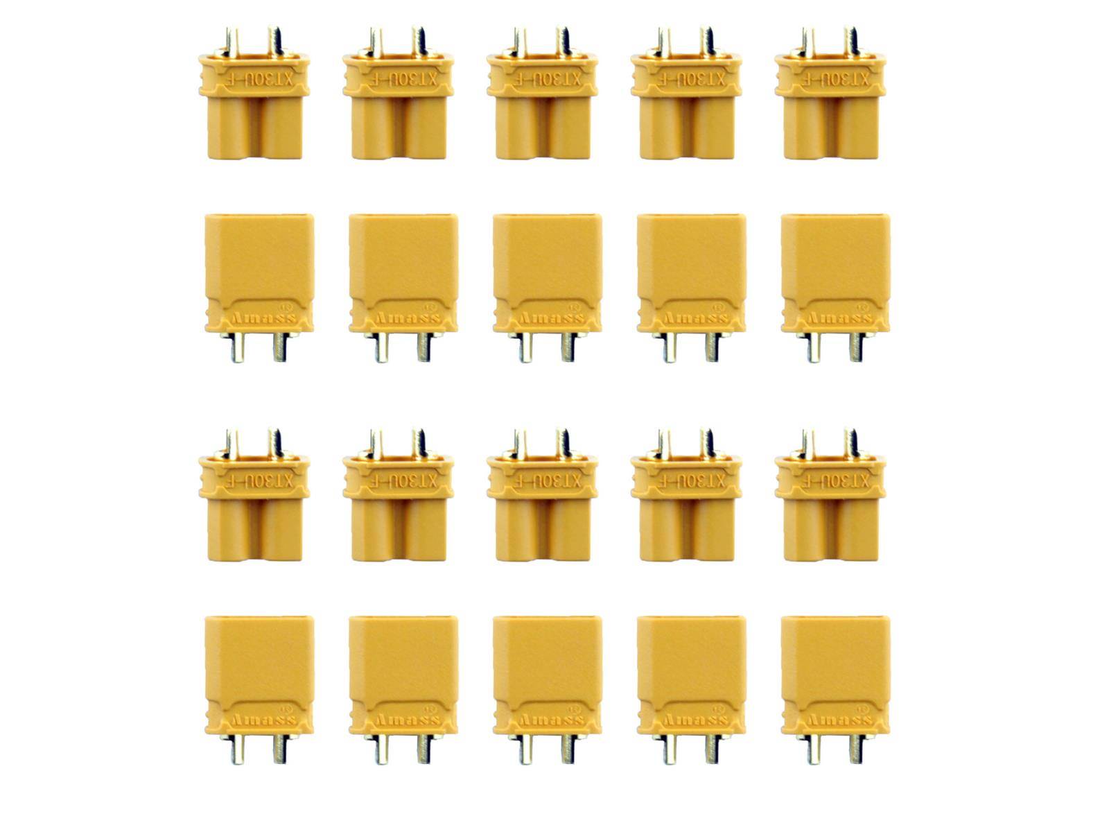 10 Paar Amass XT30 (20 Stück) Stecker/Buchse (male/female) 2,0 mm