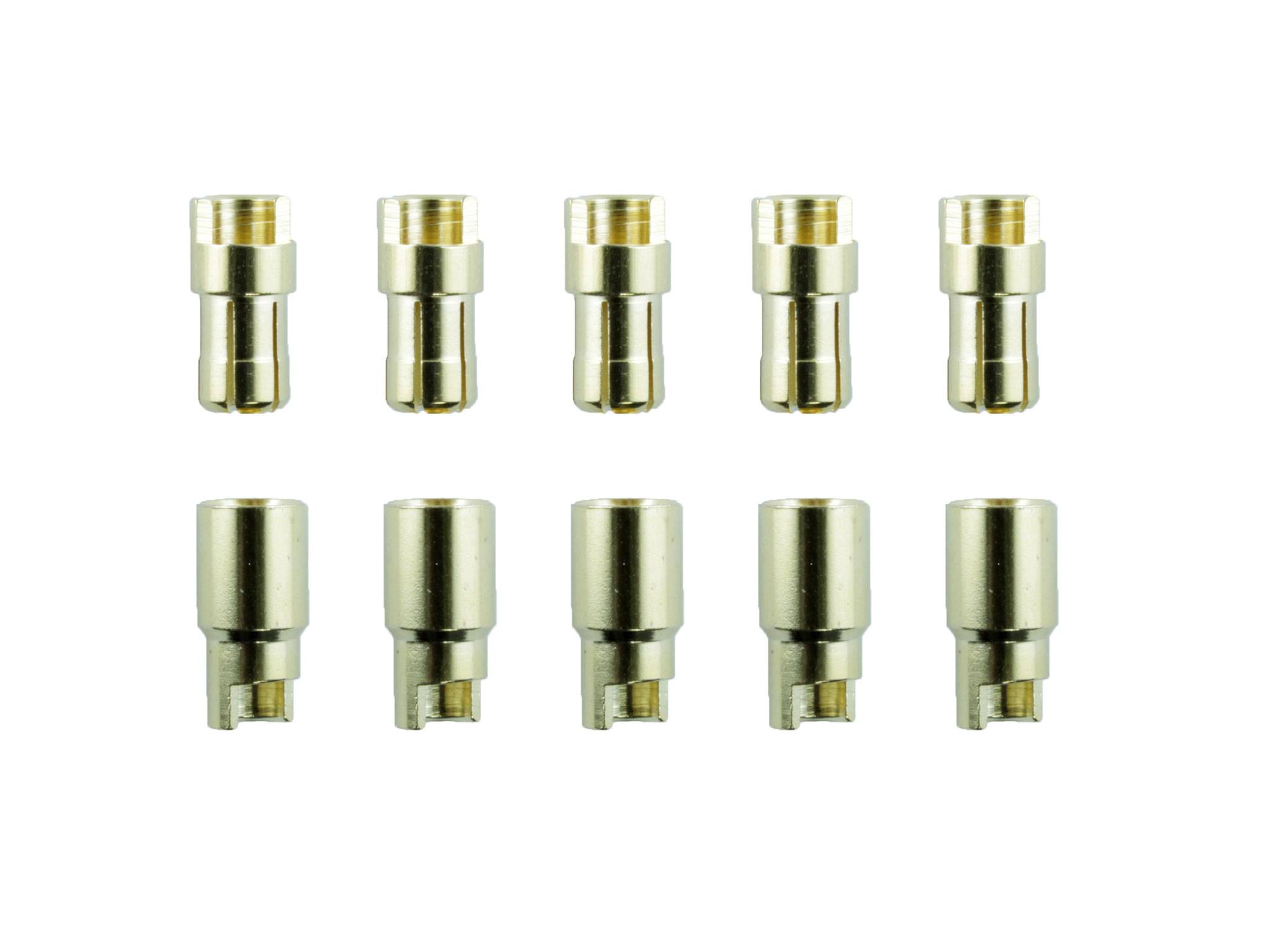 5 Paar 6 mm Goldkontaktstecker Verbinder (Stecker/Buchse) Bananenstecker