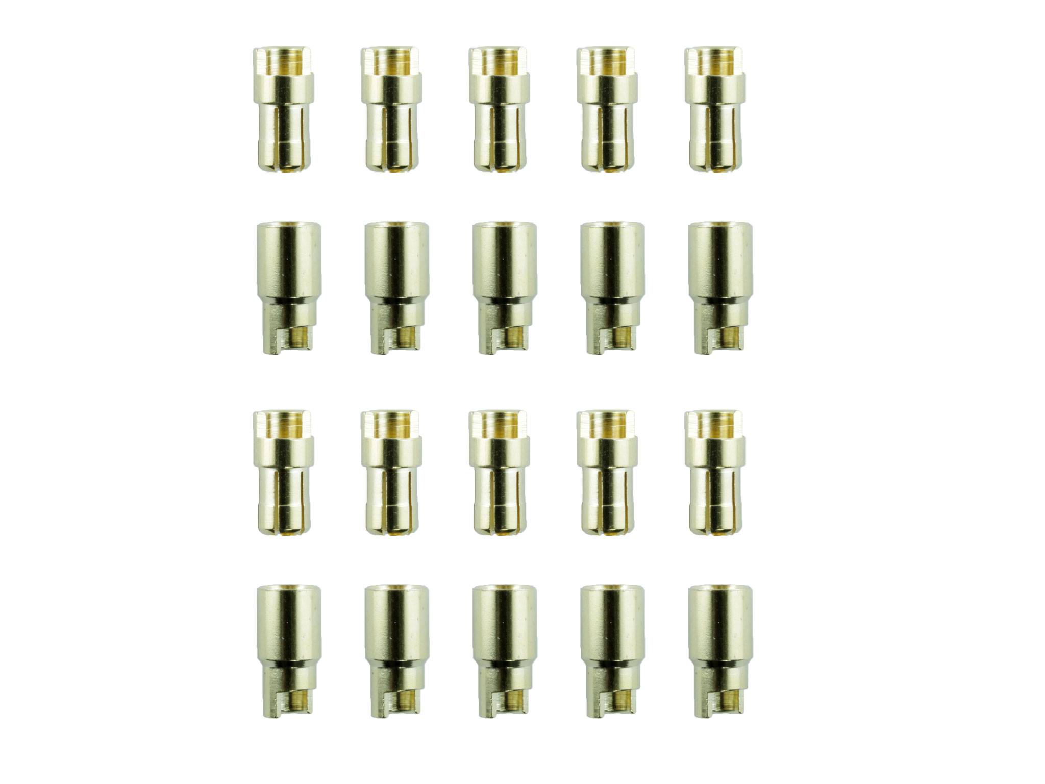 10 Paar 6 mm Goldkontaktstecker Verbinder (Stecker/Buchse) Bananenstecker
