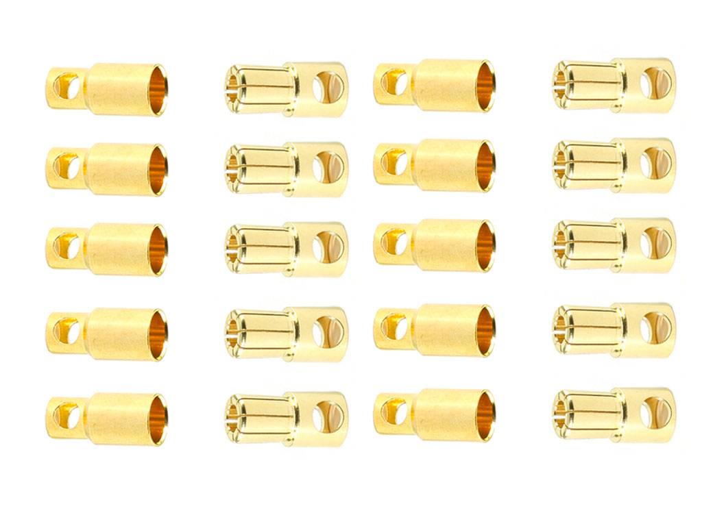 10 Paar 6 mm Goldkontaktstecker Verbinder (Stecker/Buchse) Bananenstecker Lochmulde