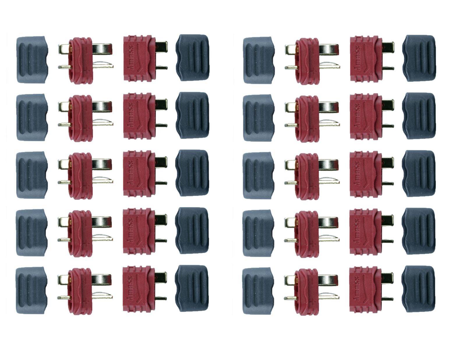 10 Paar Deans Stecker/Buchse T-Verbinder Ultra + Caps