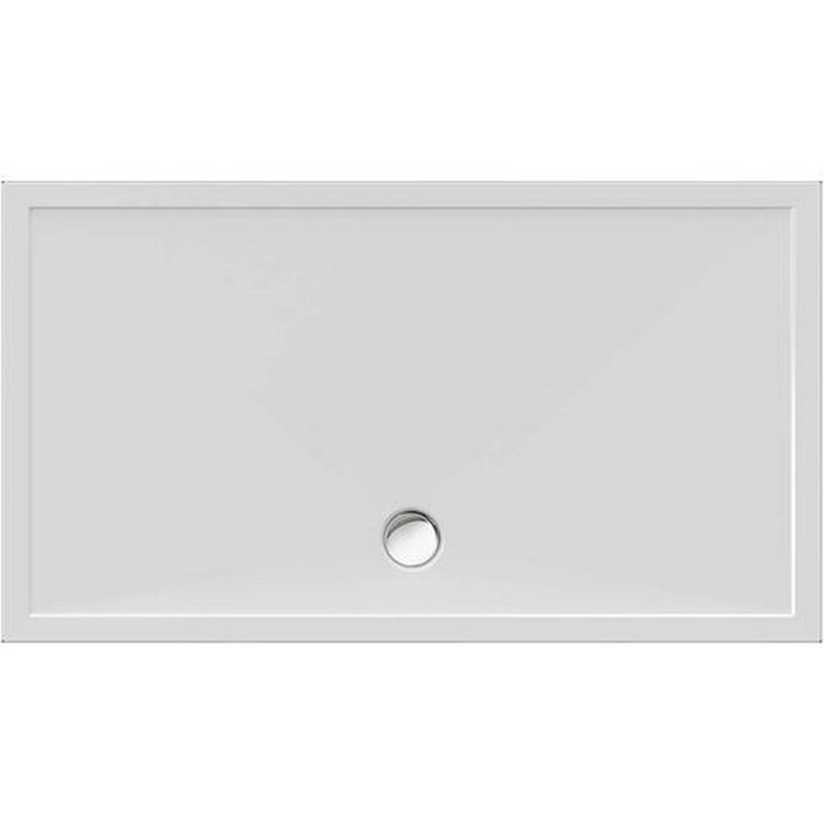 Schröder Viereck Duschwanne Deepstone E 160x90x2 cm weiß, Mineralguss