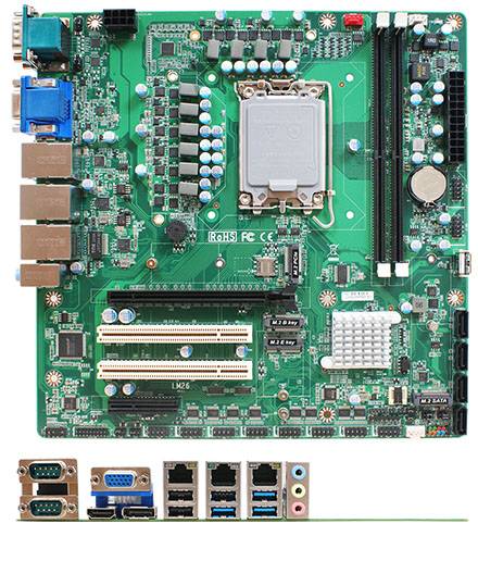 Jetway JLM26-H6100 Micro-ATX (Intel Sockel LGA1700 H610, 2x COM, 3x LAN, 3x Displaysupport)