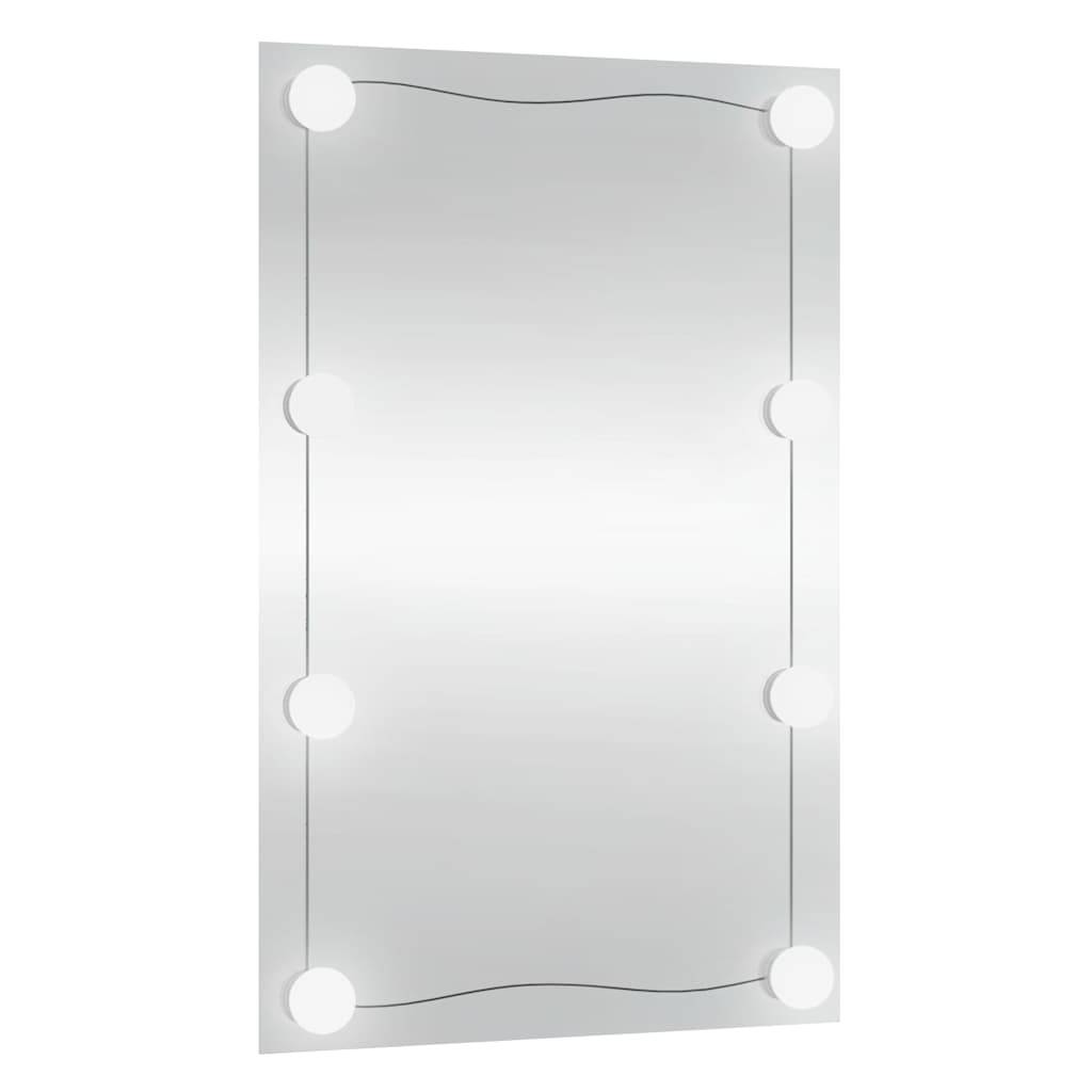 vidaXL Wandspiegel mit LED-Leuchten 40x60 cm Glas Rechteckig