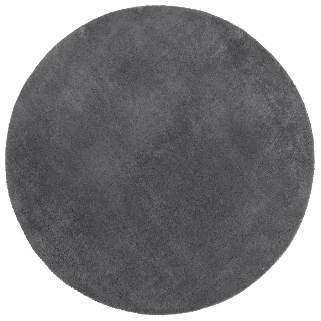 vidaXL Teppich HUARTE Kurzflor Weich und Waschbar Anthrazit Ø 200 cm