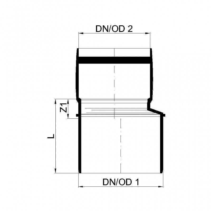 PoloPlast POLO KAL XS Übergangsrohr DN 90/75