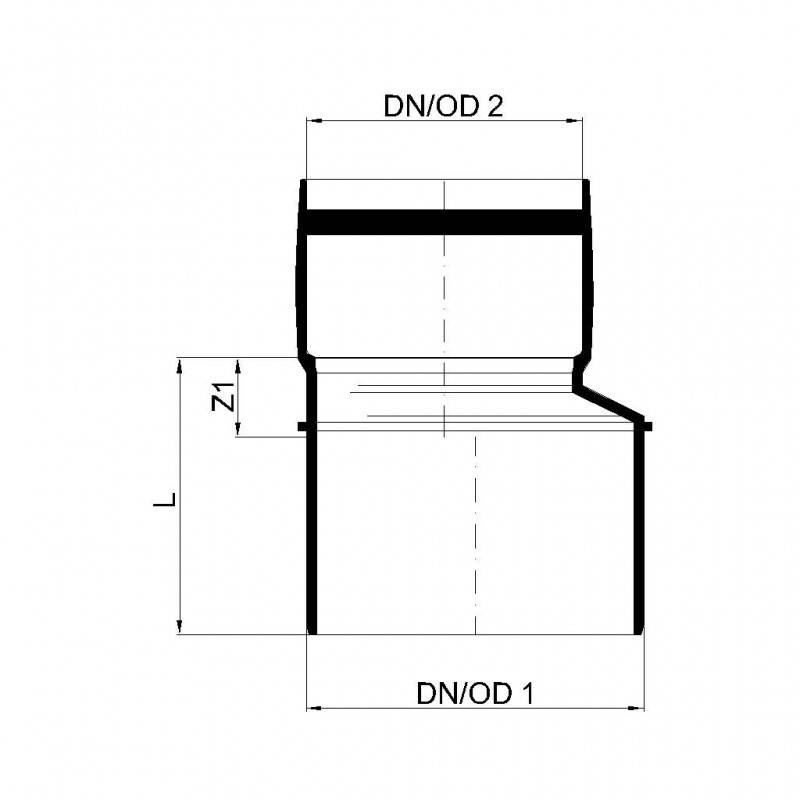 PoloPlast POLO KAL XS Übergangsrohr DN 110/90