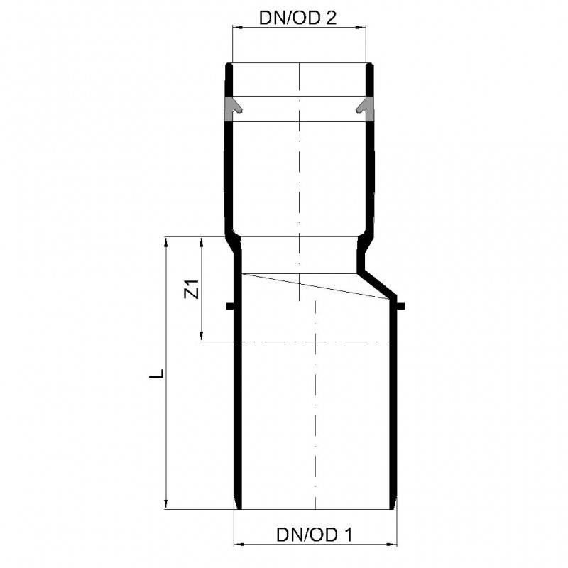 PoloPlast POLO KAL XS Übergangsrohr DN 40/32