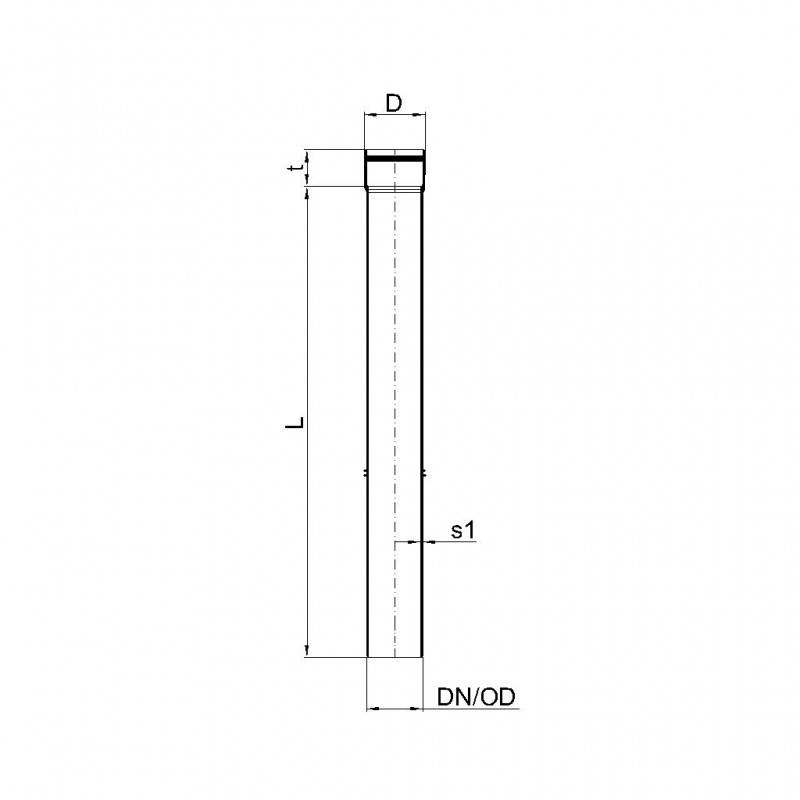 PoloPlast POLO KAL XS Rohr DN 90, 750mm