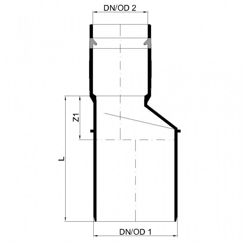 PoloPlast POLO KAL XS Übergangsrohr DN 50/32