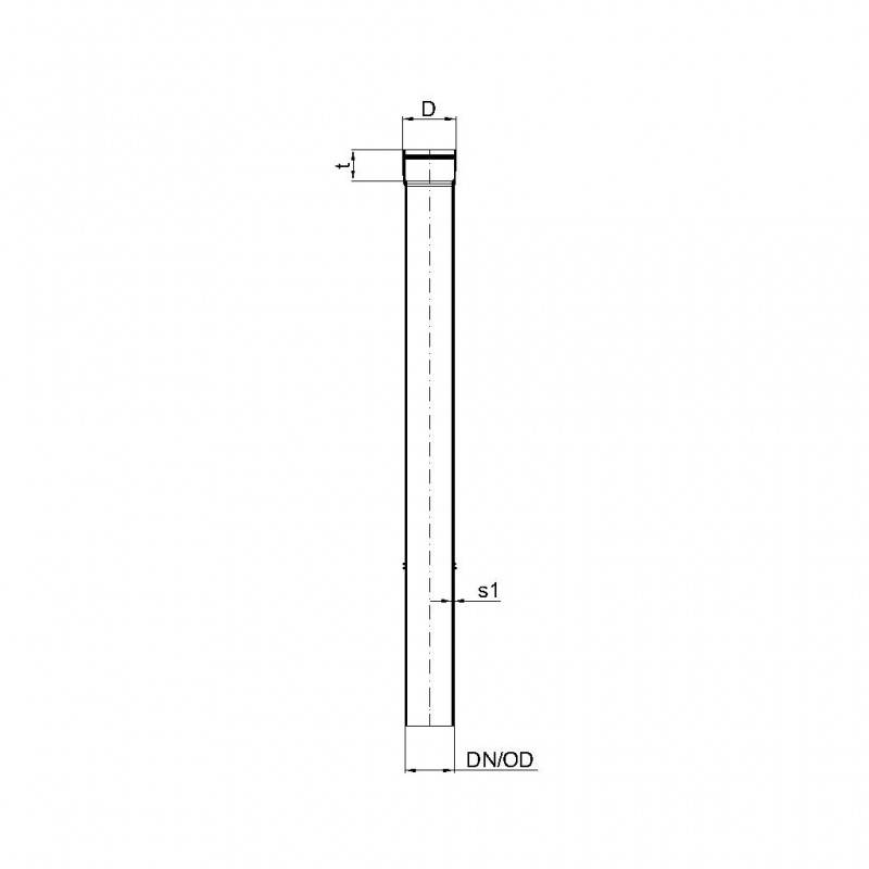 PoloPlast POLO KAL XS Rohr DN 90, 1000mm