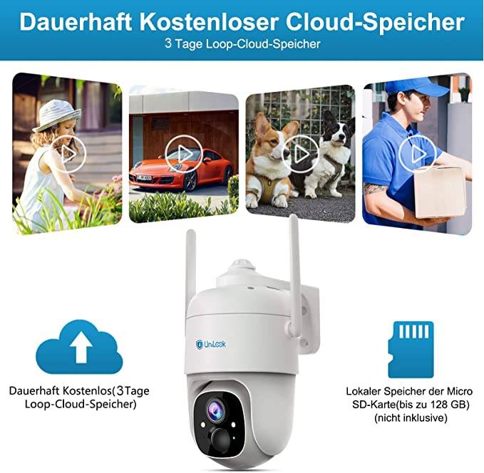 Kabellose PTZ 2K Solar WLan Kamera